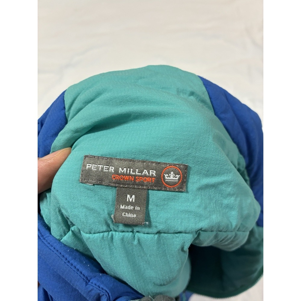 Peter Millar Crown Sport Men's M Vest Blue Mint Puffer CSB Logo Golf Outdoors - Picture 7 of 9